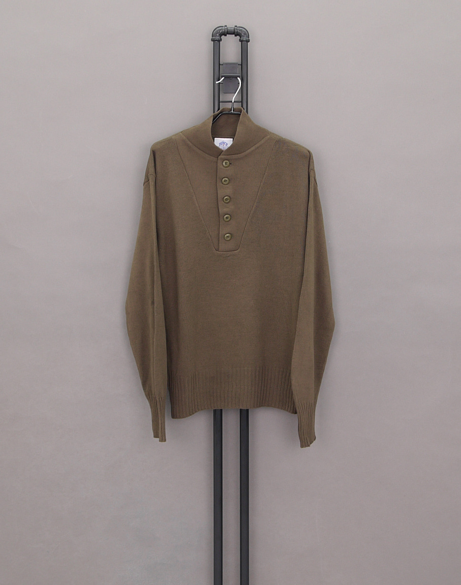 US Army 00&#039;s High-Neck 5button Sweater