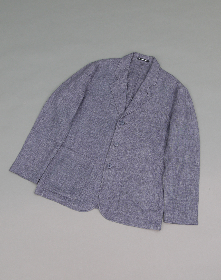 L.Homme StoneGray Linen 4Pocket French Work Jacket