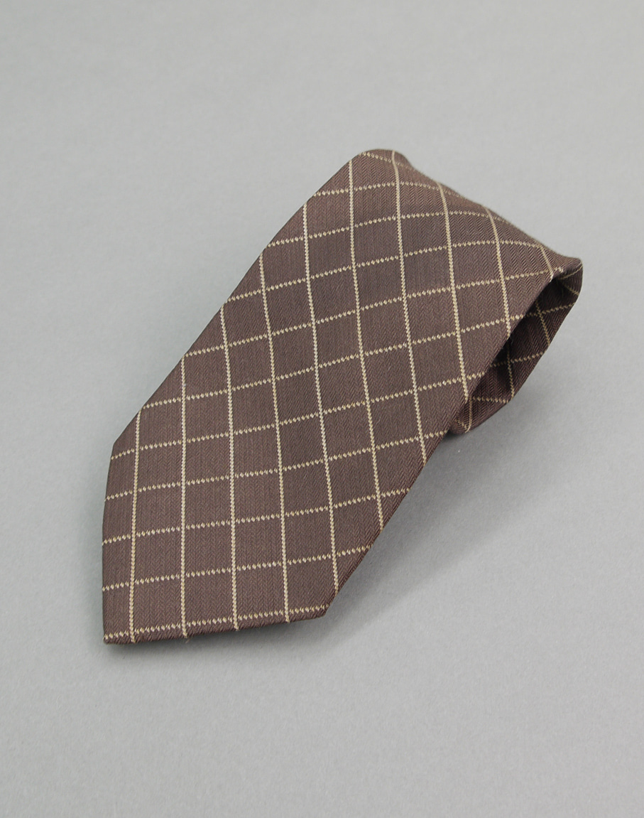 BrooksBrothers Wool&amp;Silk Blend Brown Check Tie