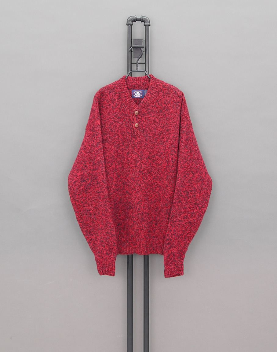 ASPETUCK 90&#039;s USA Wool Button Collar Sweater