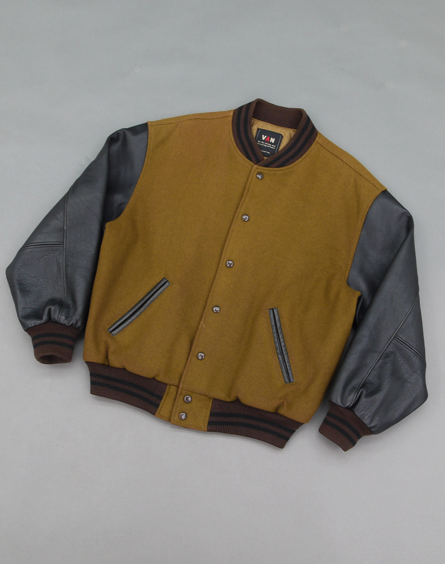 VAN JAC JPN Wool&amp;CowLeather Varsity Jacket