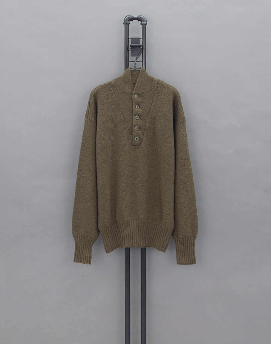 US Army Wool High-Neck 5button Sweater