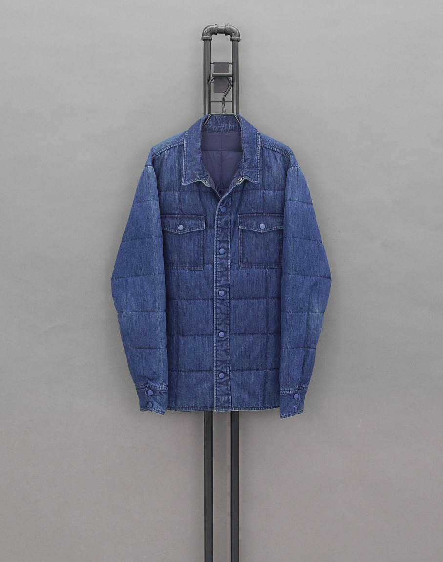 Denim Square Quilted 80/20 DuckDown Padding Shirts