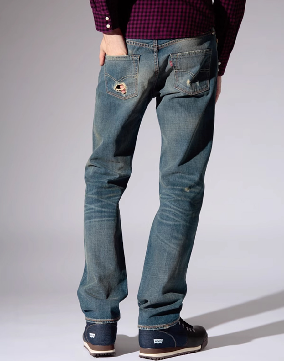Levi&#039;s 501-1368 Destroyed Red Selvedge Jeans