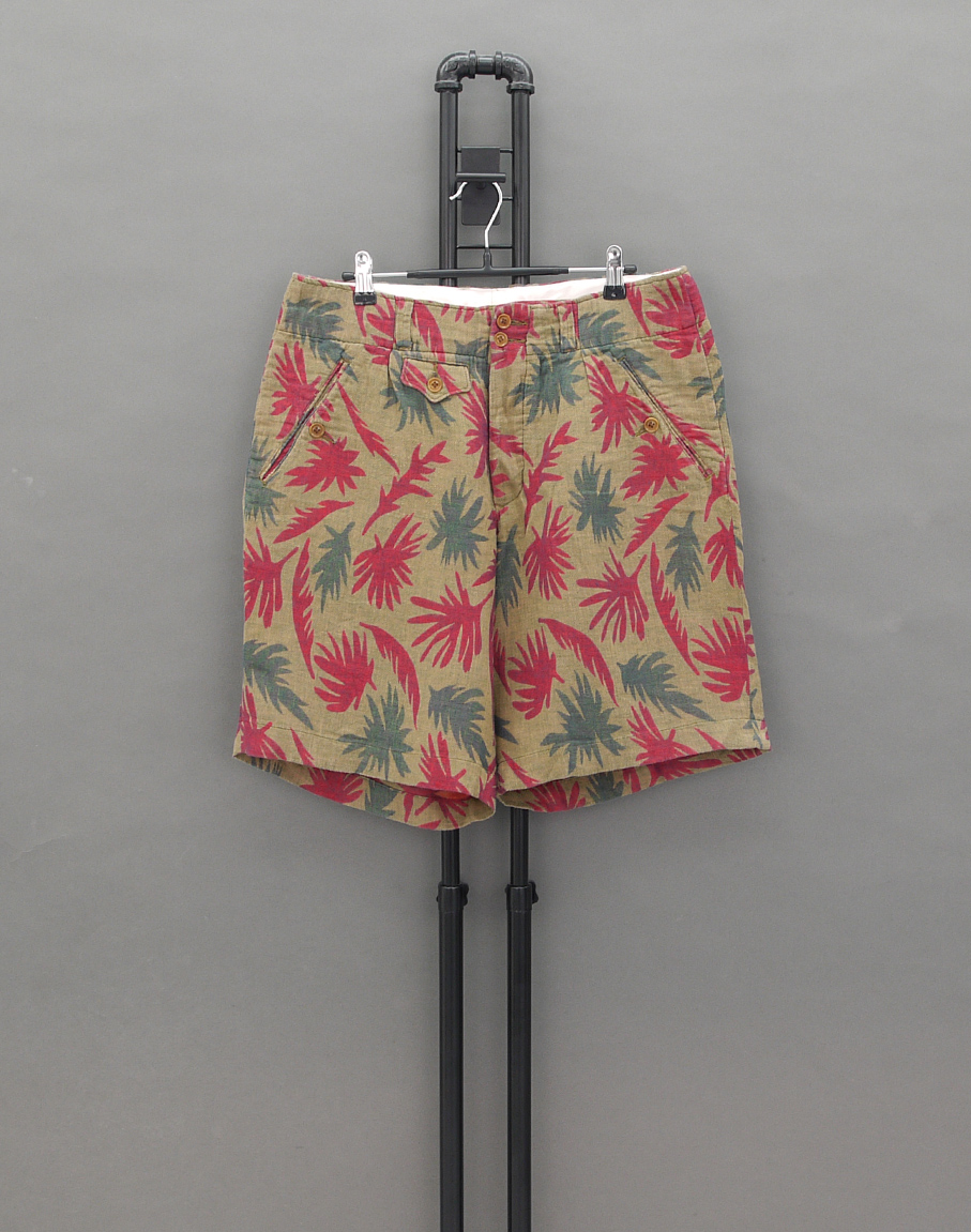 HAVERSACK Linenblend Leaf Camo Shorts
