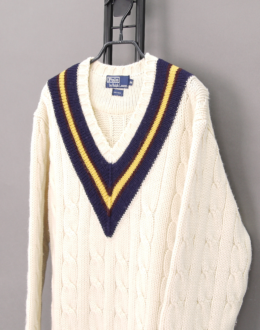 Polo Ralph Lauren 90&#039;s Heavy Wool Cricket Sweater