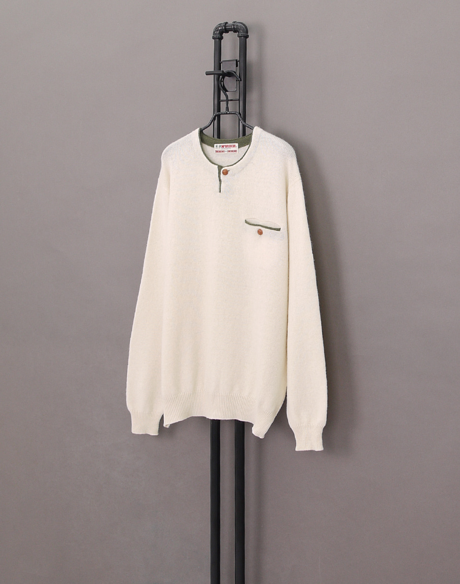 McGREGOR 90&#039;s JPN Wool Pocket&amp;Button Neck Sweater