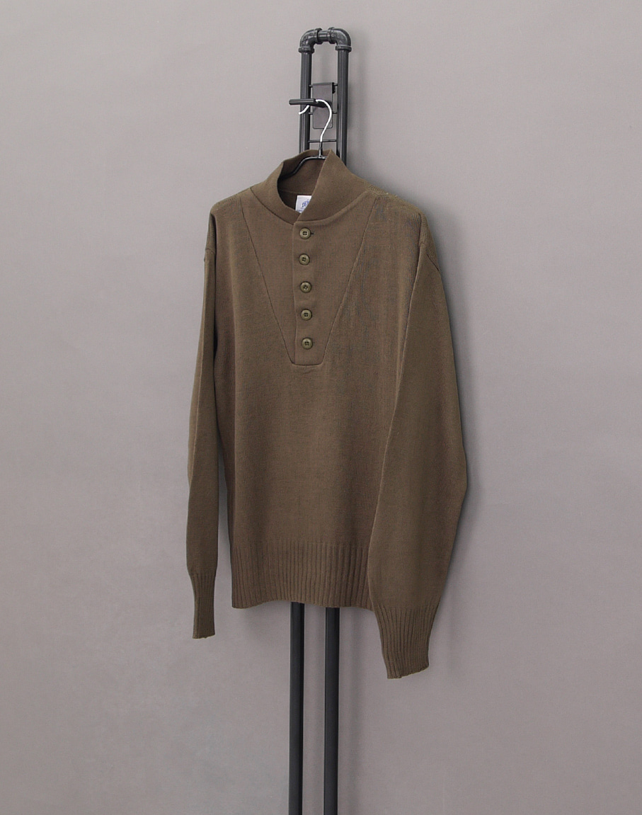 US Army 00&#039;s High-Neck 5button Sweater