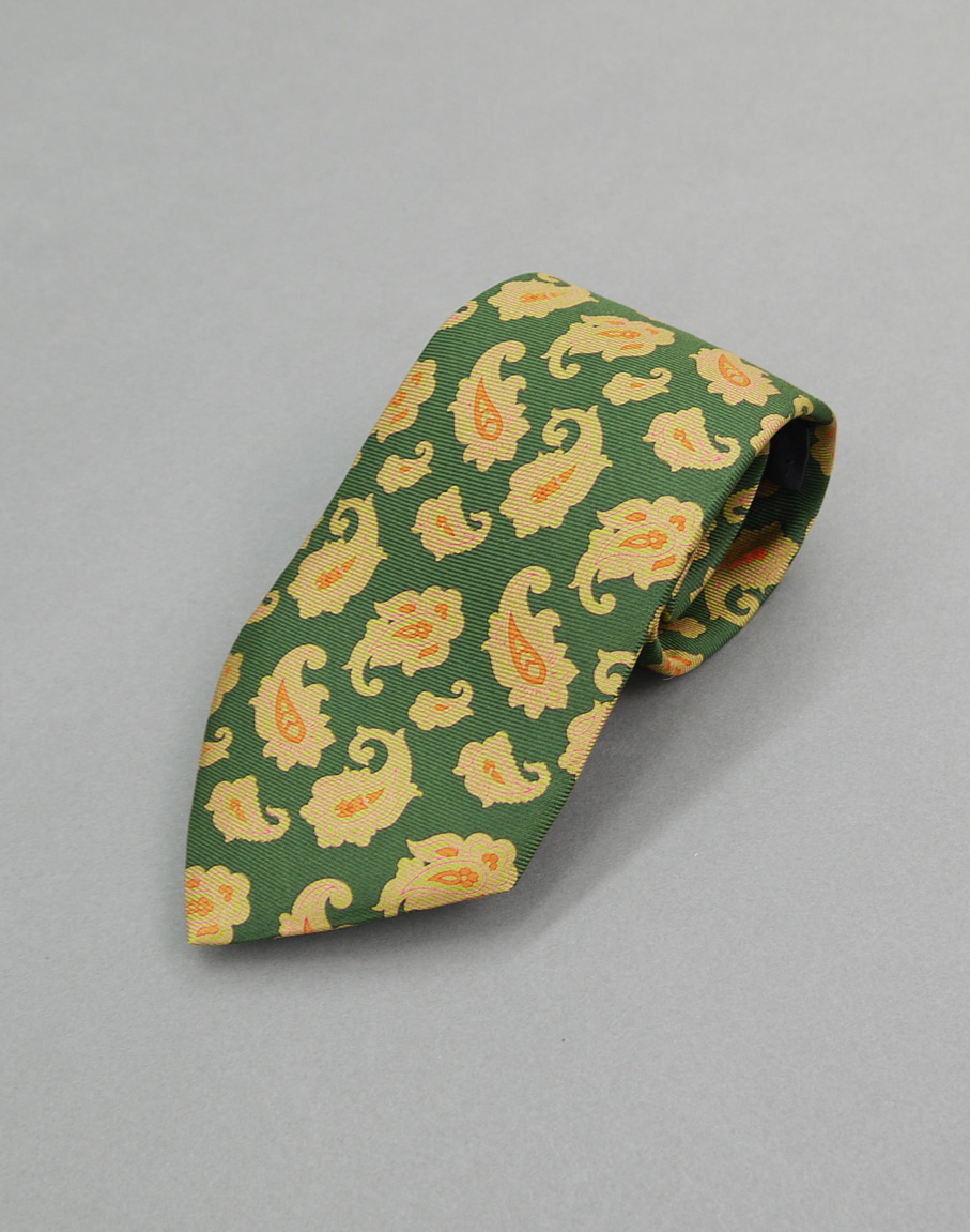 ETRO Green Paisley Silk Tie