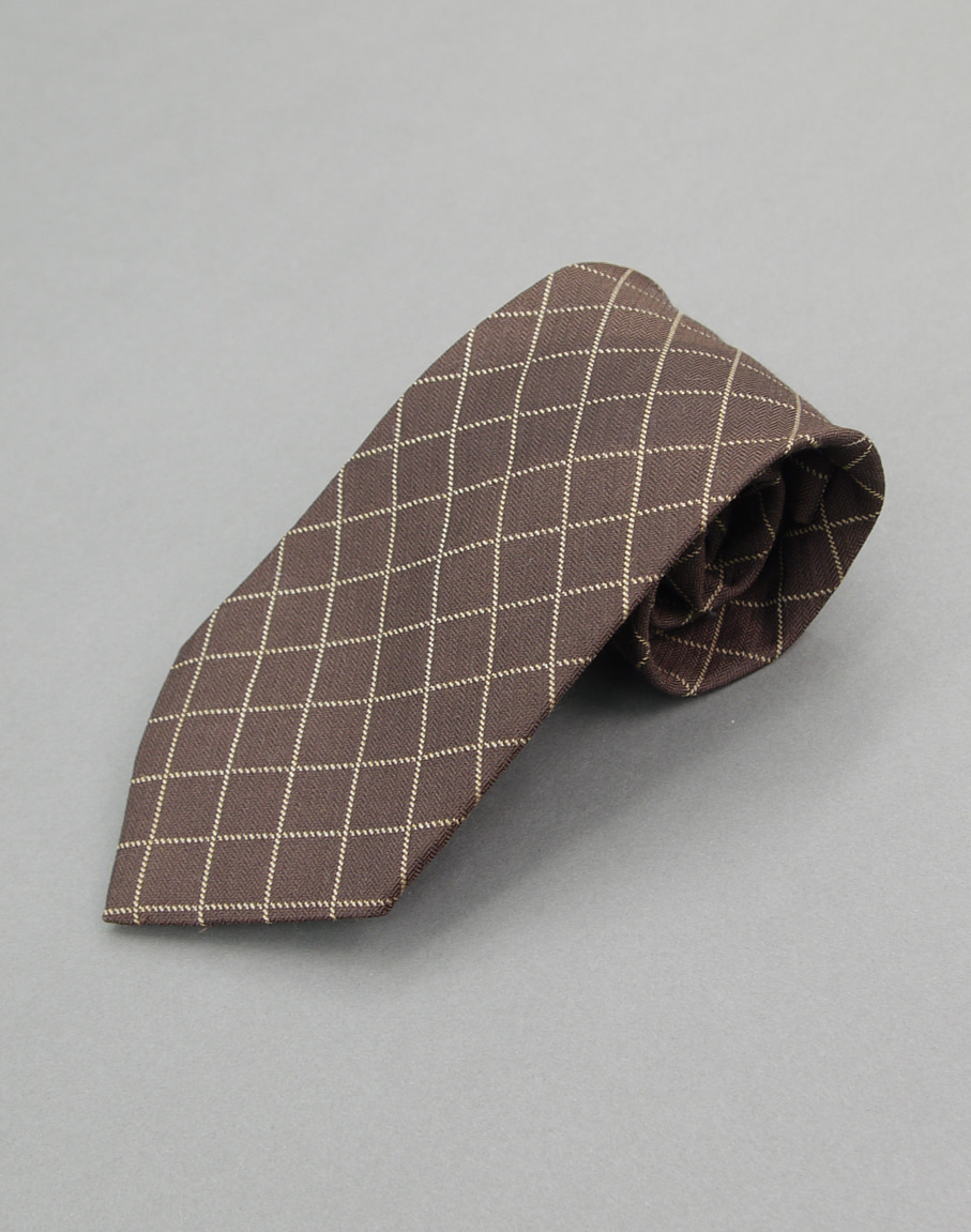 BrooksBrothers Wool&amp;Silk Blend Brown Check Tie