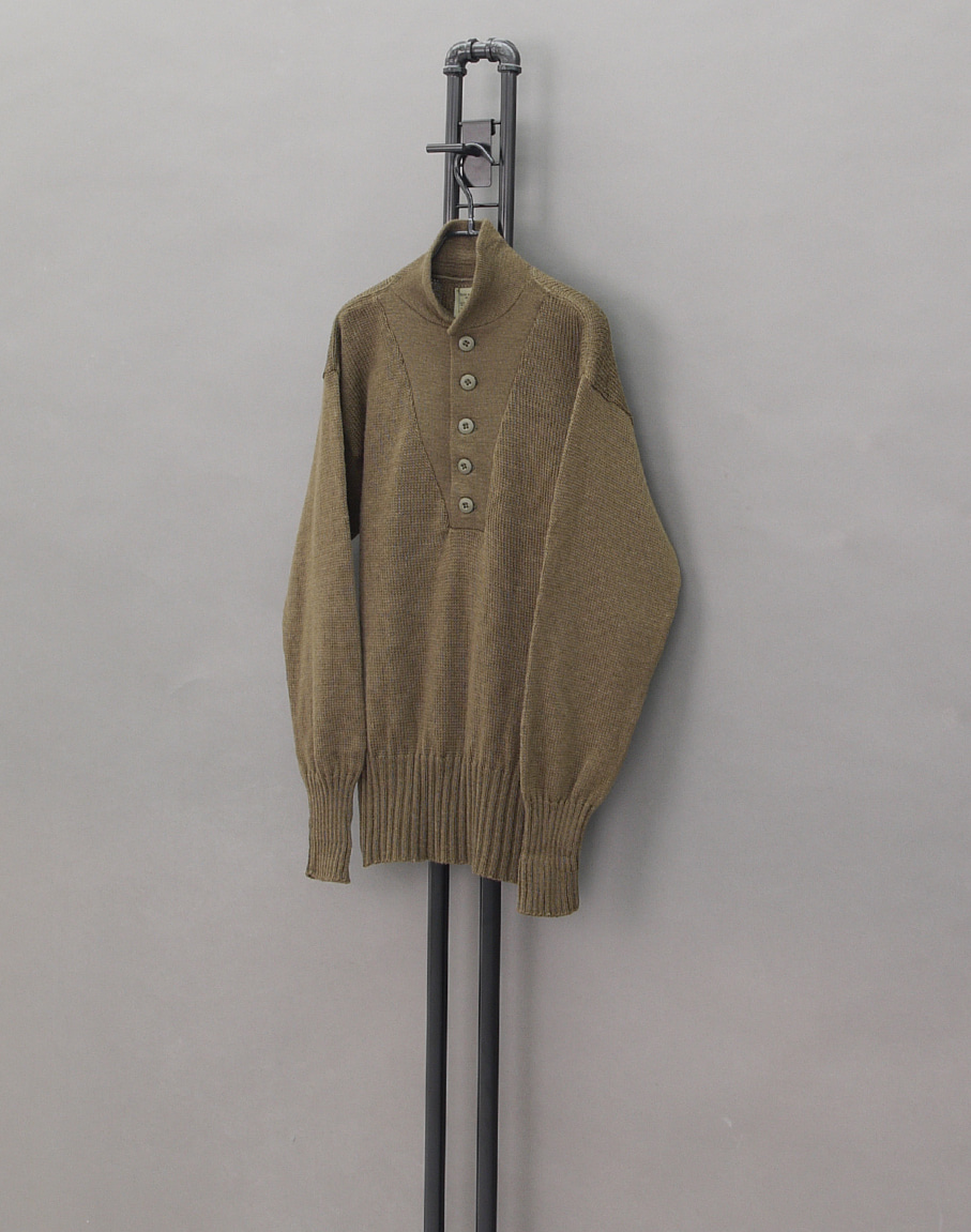 US Army 90&#039;s Wool High-Neck 5button Sweater