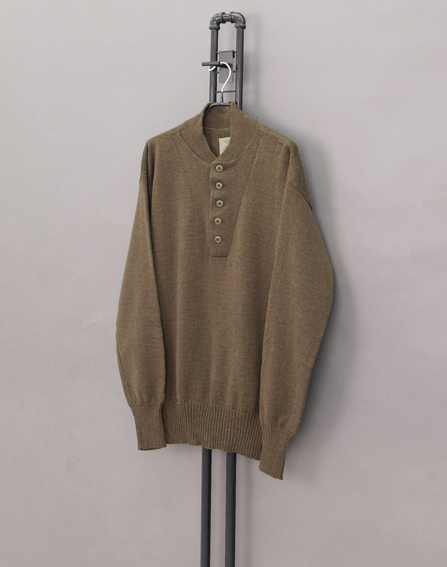 US Army 90&#039;s Wool High-Neck 5button Sweater