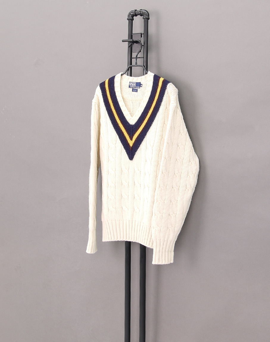 Polo Ralph Lauren 90&#039;s Heavy Wool Cricket Sweater